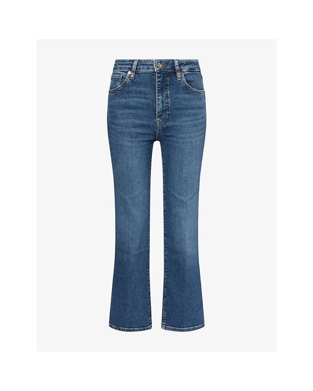 FRAME Blue The Reboot Crop Bootcut Stretch-Denim Jeans