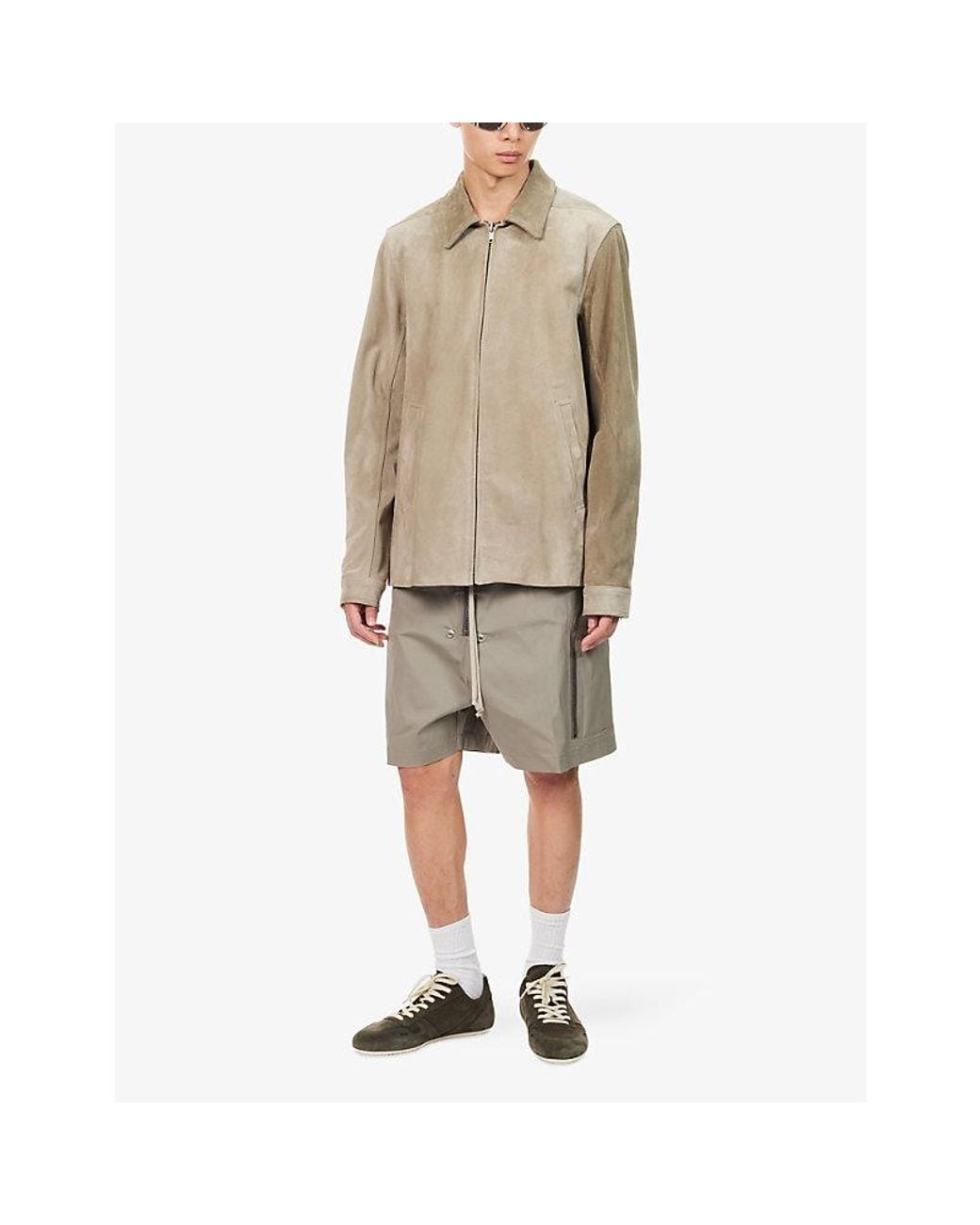 Rick Owens Natural Brad Suede Jacket for men