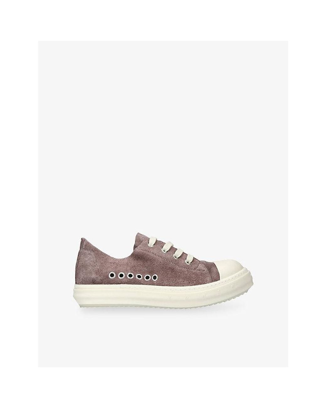 Rick Owens Pink Low Suede Trainers