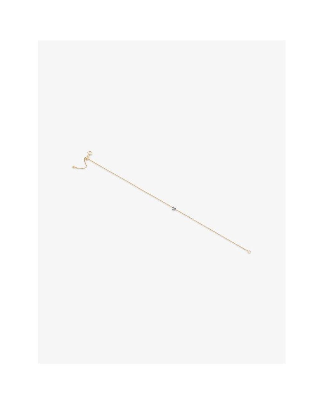 Kismet by Milka Metallic Mini Cherish 0.04Ct Baguette-Diamond And 0.07Ct Diamond Chain Bracelet