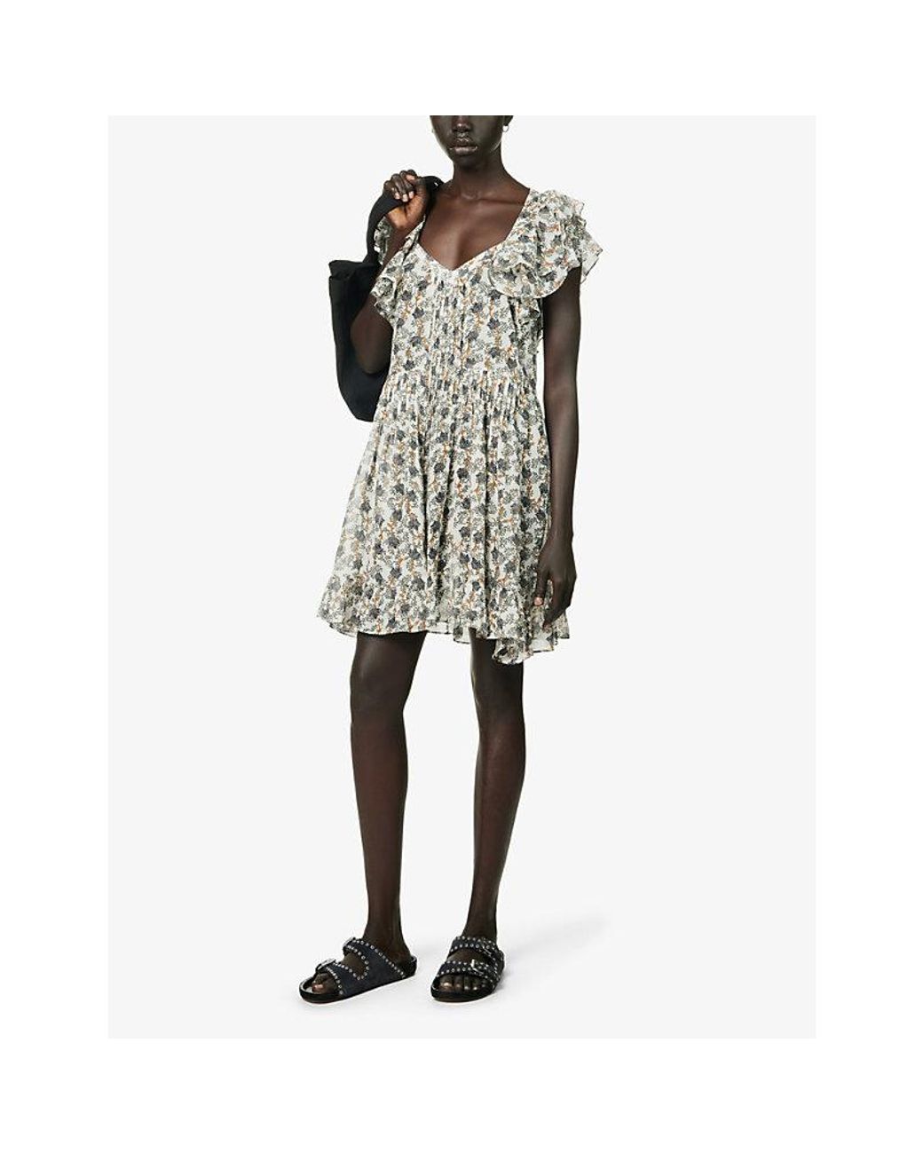 Étoile Isabel Marant Godrana Floral-print Cotton Mini Dress in