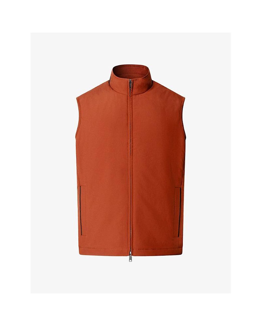 Hackett Orange Windsor Padded Woven Gilet for men