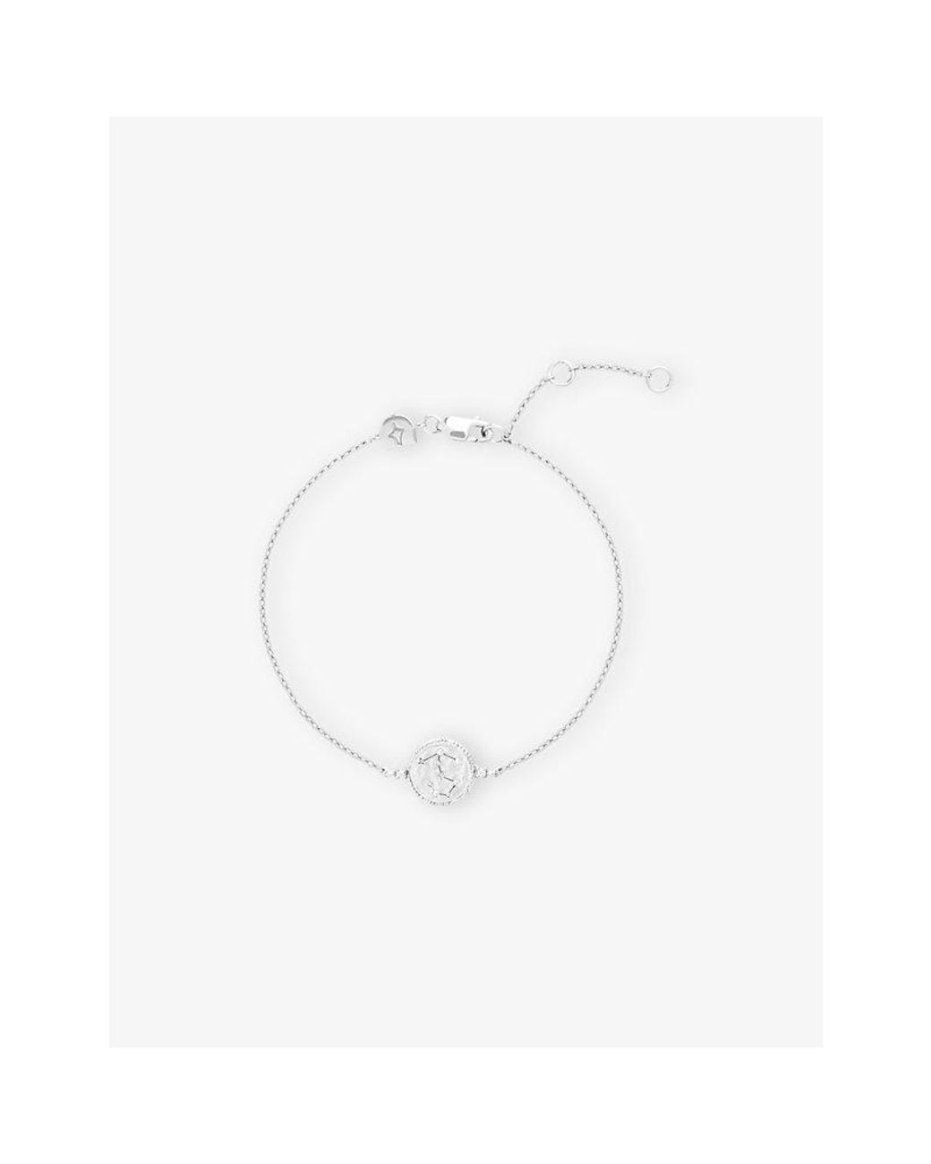 Astrid & Miyu White Zodiac Scorpio Rhodium-Plated Sterling- And Cubic Zirconia Pendant Bracelet