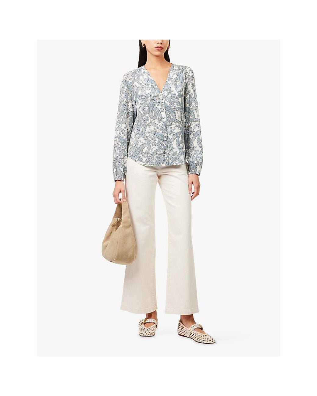 Veronica Beard Multicolor Farah Paisley-Print Silk-Blend Blouse