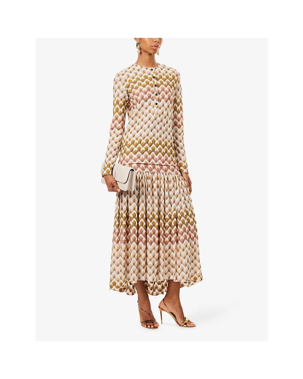 Missoni Natural Dropped-Waist Raschel-Knit Maxi Skirt