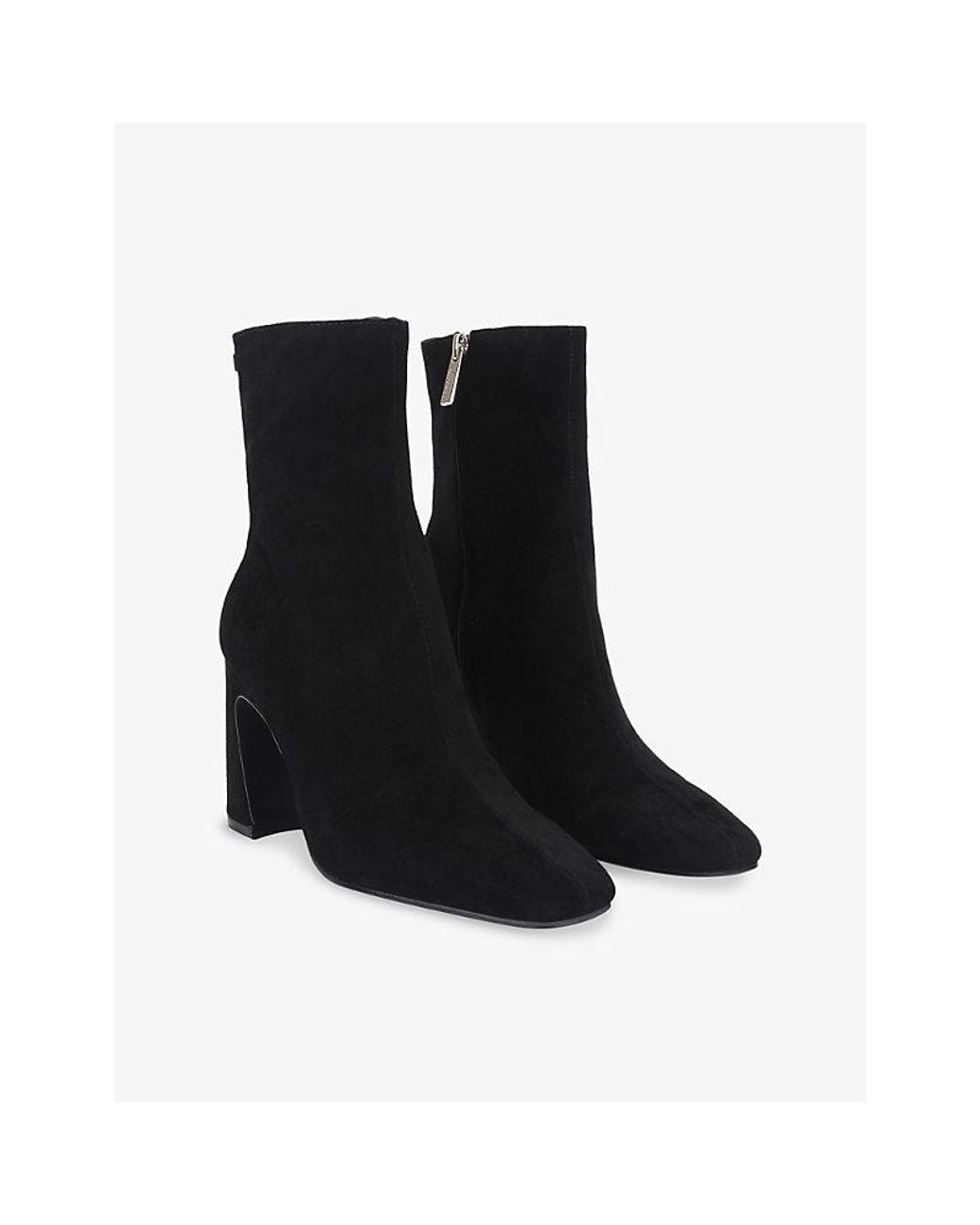 Steve Madden Black Flares Heeled Suede Ankle Boots