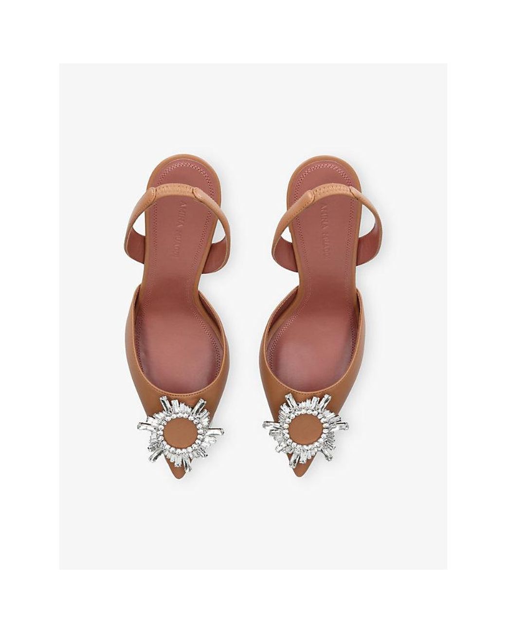 AMINA MUADDI Natural Begum 95 Slingback Leather Courts