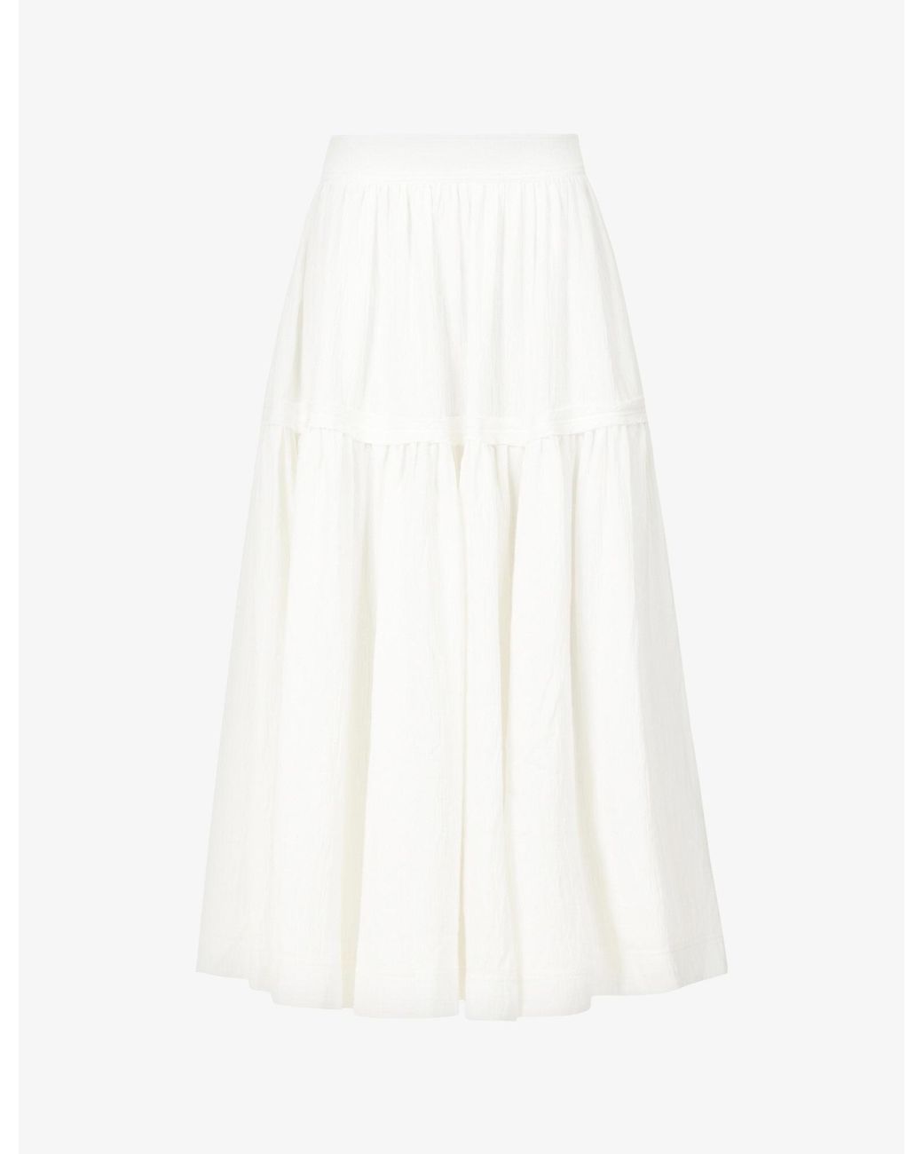 Aje. Admiration Flared-hem Linen-blend Midi Skirt in White | Lyst