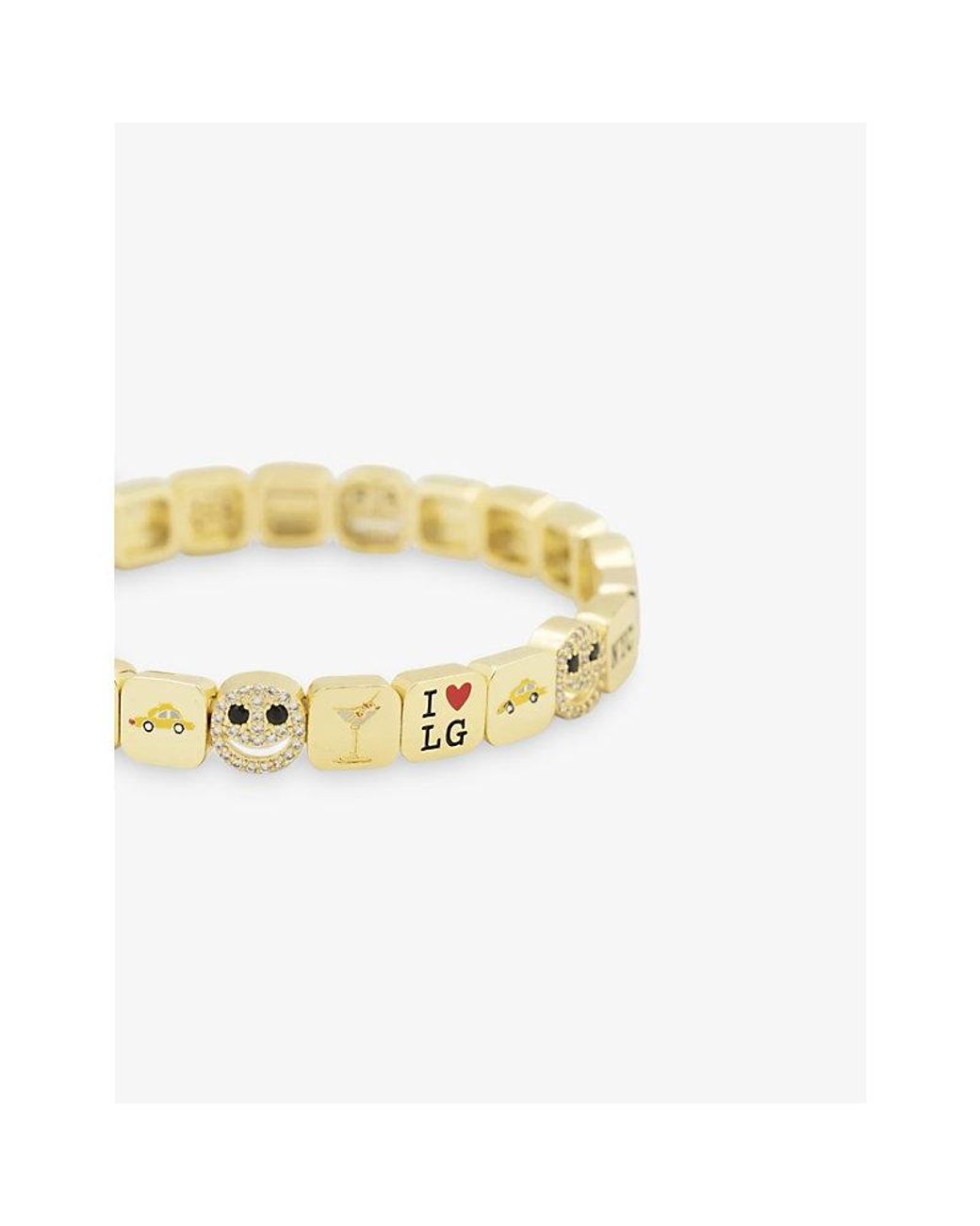 Lisa Gozlan Metallic New York City 18Ct-Plated Brass And Cubic Zirconia Bracelet