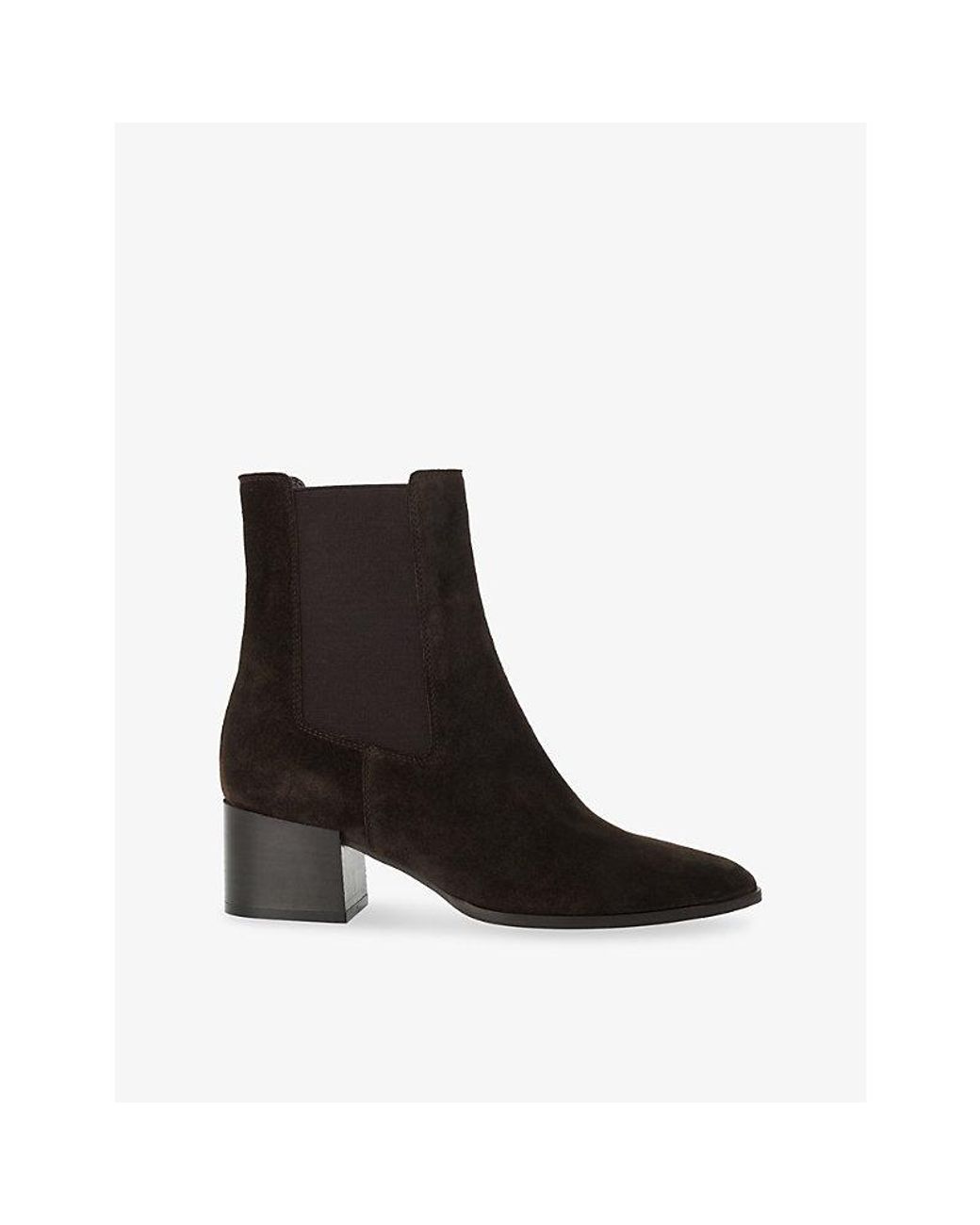 Dune Black Pimo Chisel Suede Chelsea Ankle Boots