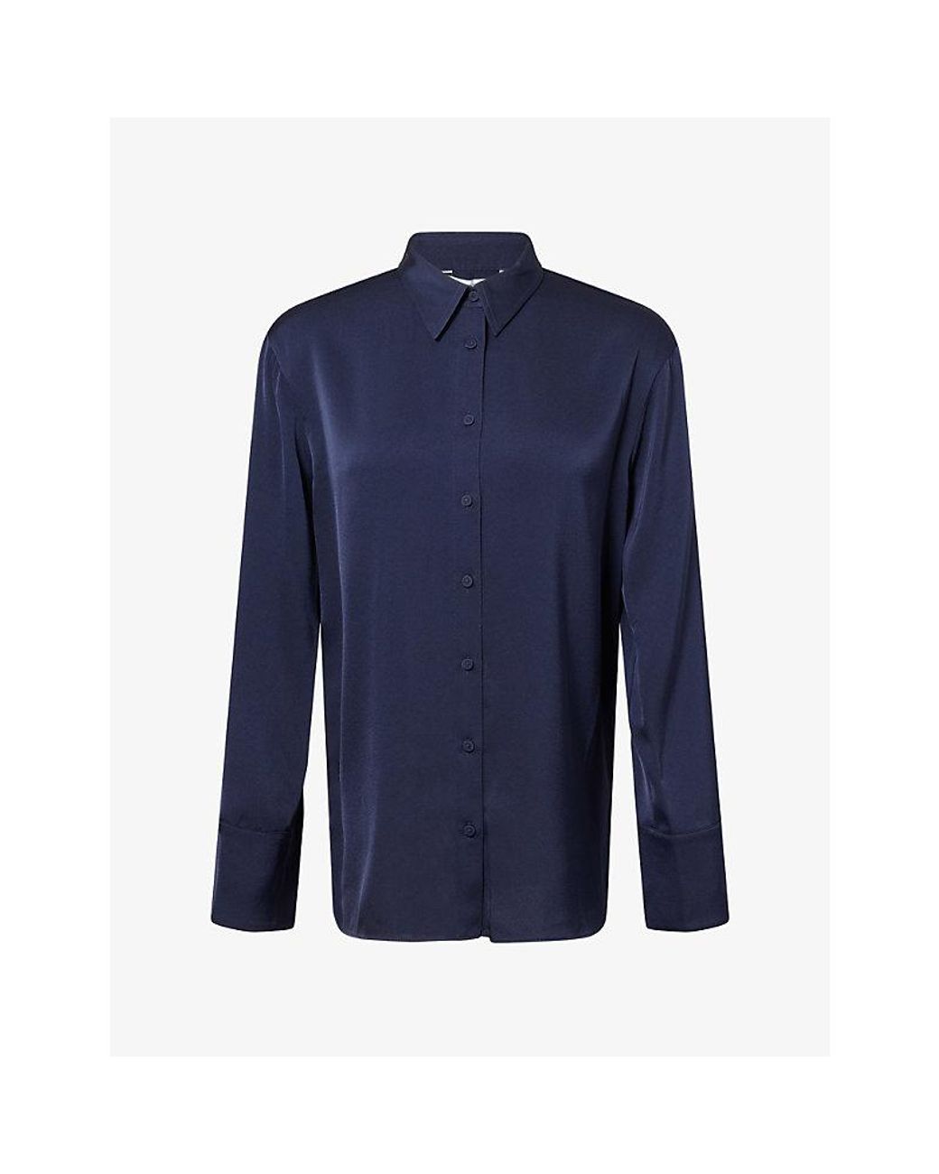 Veronica Beard Blue Lloyd Relaxed-Fit Satin Shirt