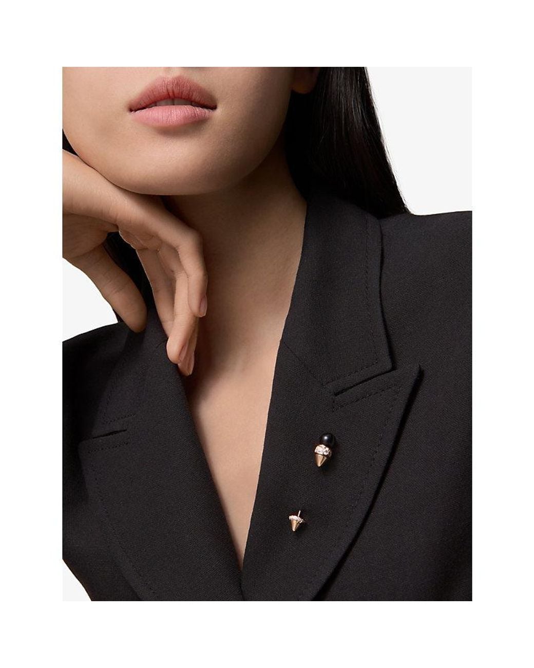 Cartier White Clash De 18Ct Rose, Onyx And Diamond Tie Pin for men