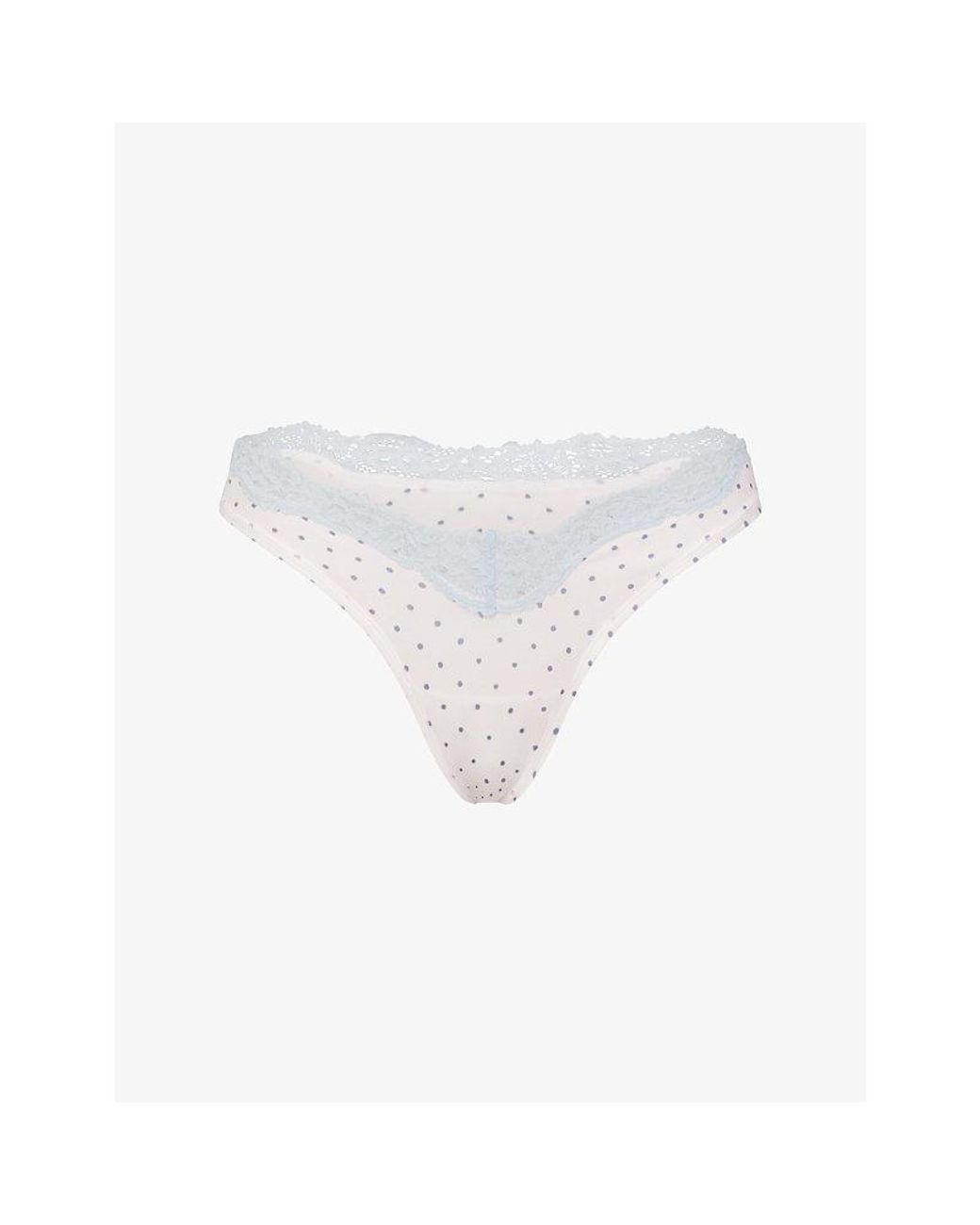 Skims White Fits Everybody Lace Dipped Thong