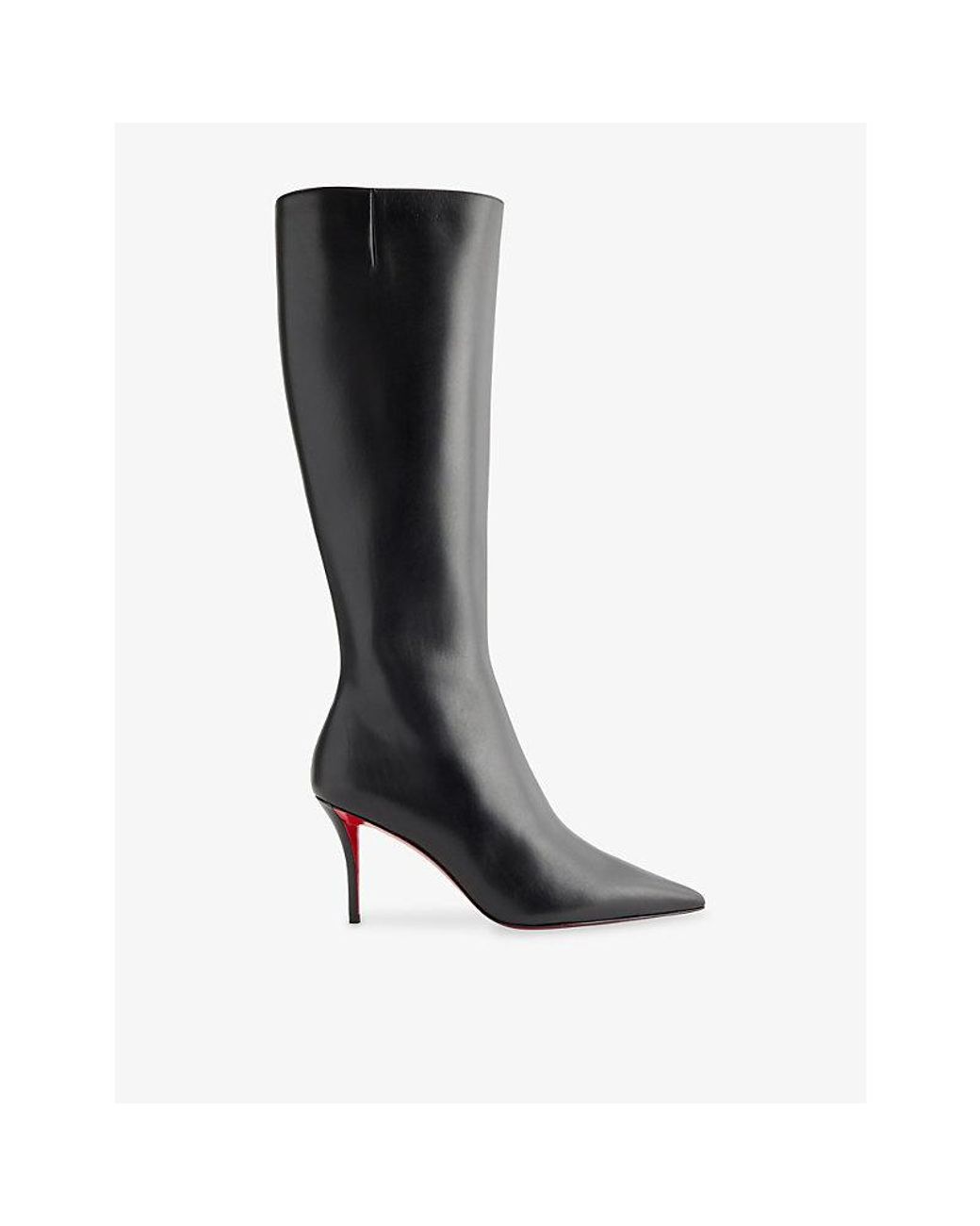 Christian Louboutin Black Miss Z Botta 80 Leather Knee-High Boots