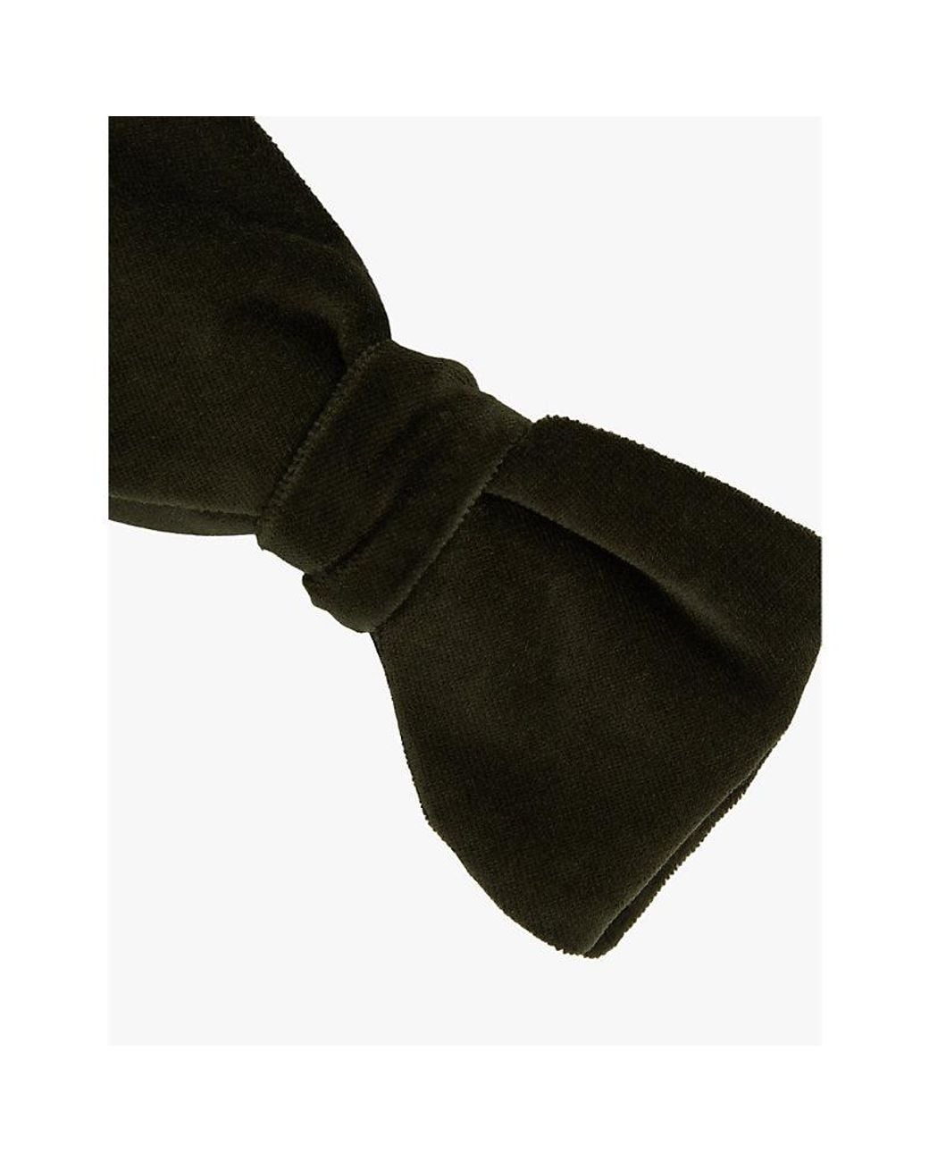 Reiss Black Hike Double-Layered Velvet Bow Tie for men