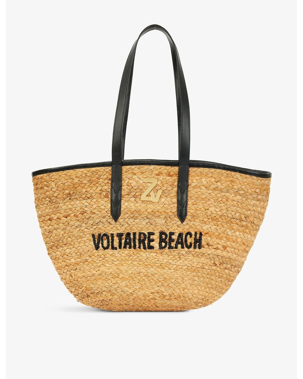 Zadig & Voltaire Zv Initiale Le Beach Embroidered Jute And Leather ...