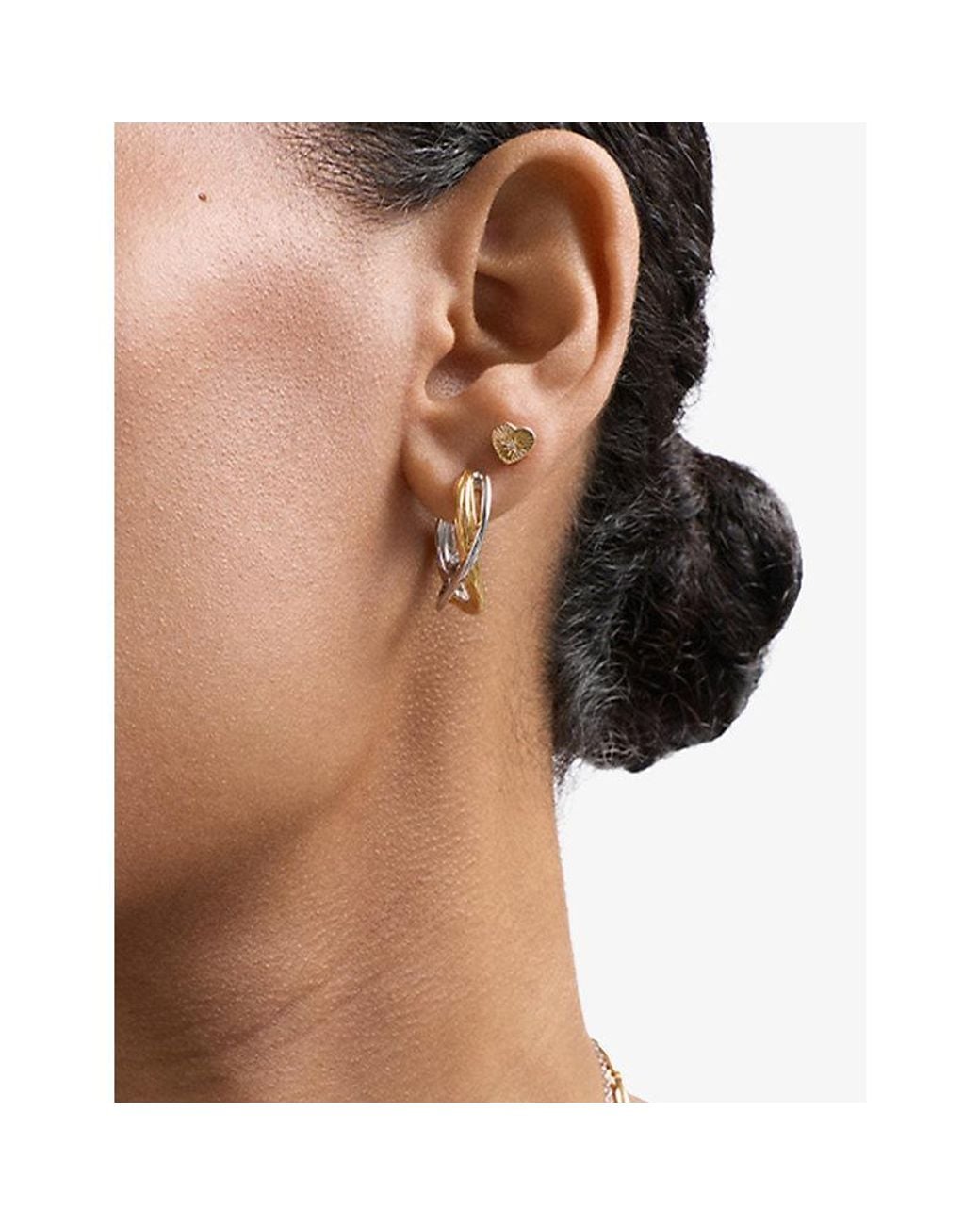 Astley Clarke Metallic Aurora Weave 18Ct- Plated Sterling- Maxi Hoop Earrings