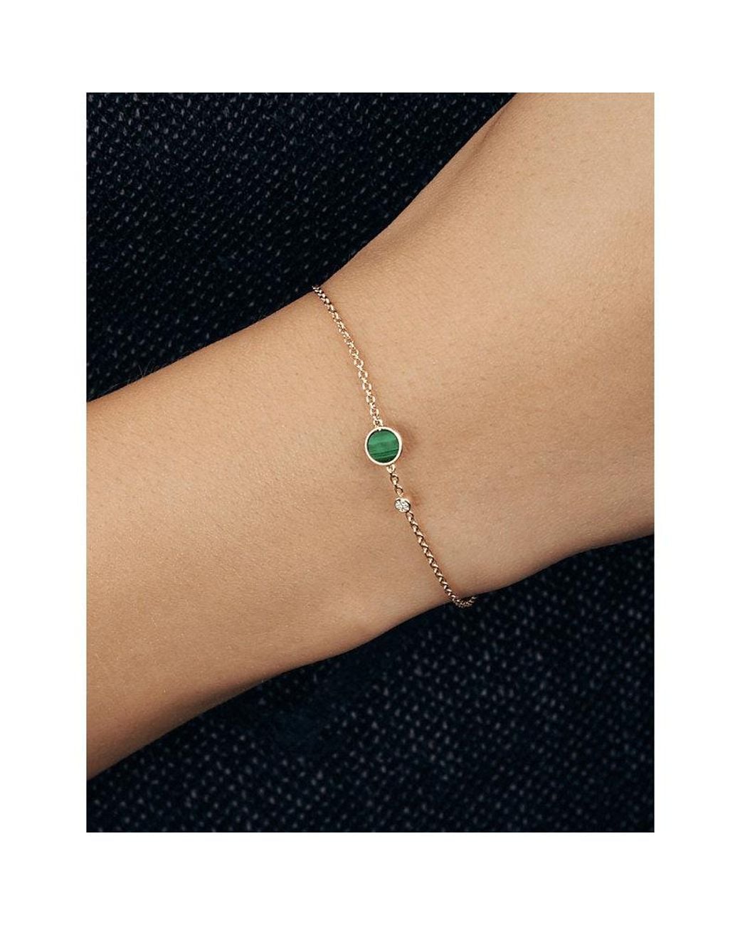 Piaget White Possession 18Ct Rose- Malachite And 0.04Ct Diamond Bracelet