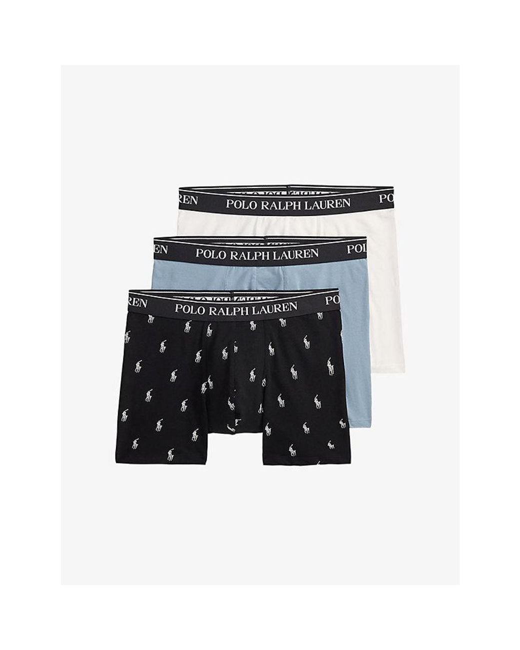 Polo Ralph Lauren Black Branded-Waistband Pack Of Three Jersey Boxer Briefs for men