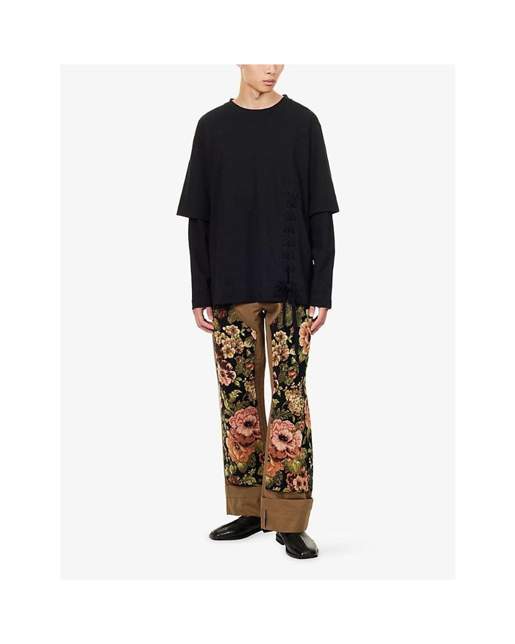 Simone Rocha Blue Layered Long-Sleeve Cotton-Jersey T-Shirt for men