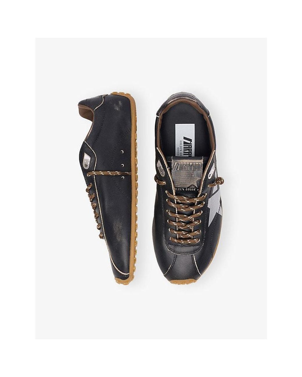 Golden Goose Deluxe Brand Black Marathon Speed 55381 Leather Trainers for men