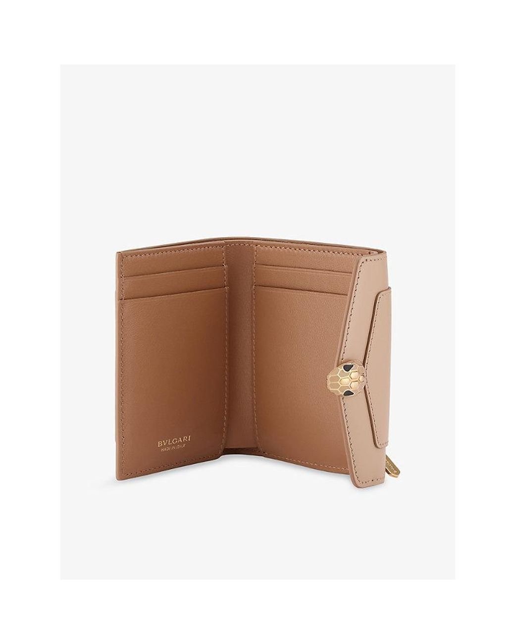 BVLGARI Pink Serpenti Forever Compact Leather Wallet