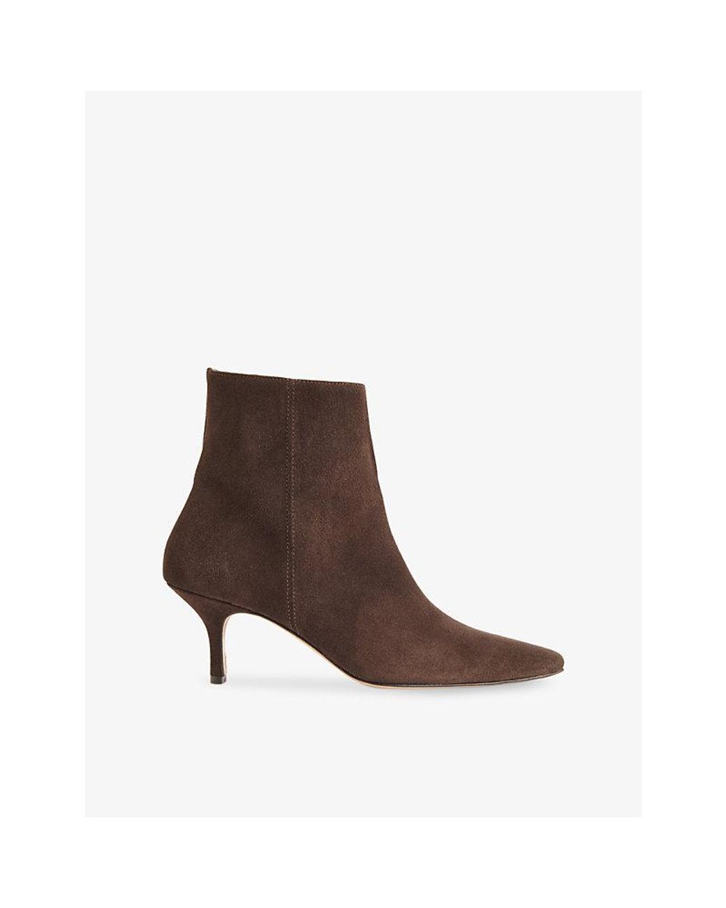 Whistles Brown Pointed Suede Heeled Boots