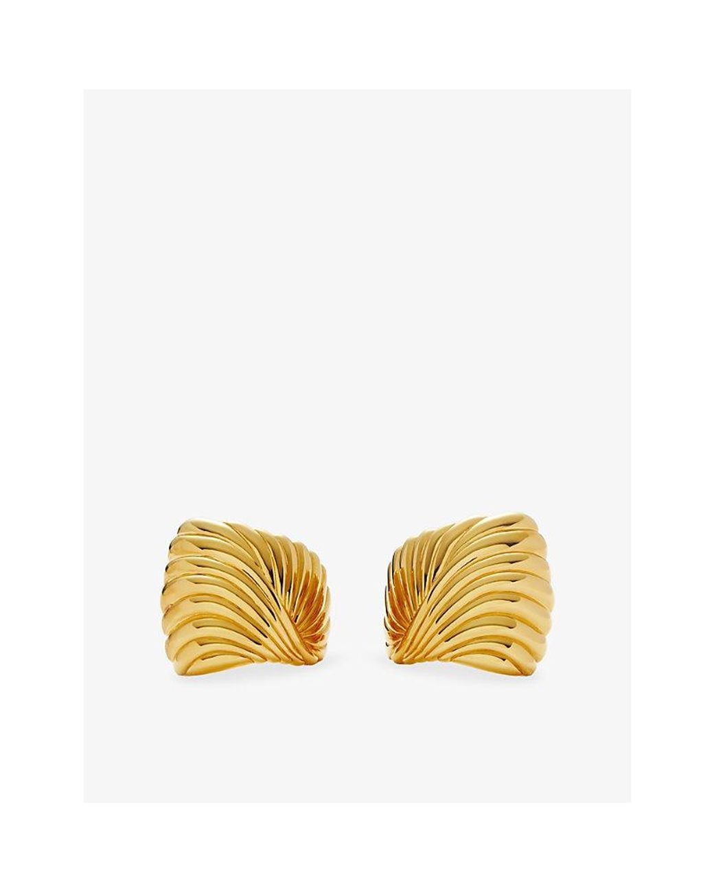 Missoma Yellow Ripple Oversized 18Ct-Plated Brass Stud Earrings
