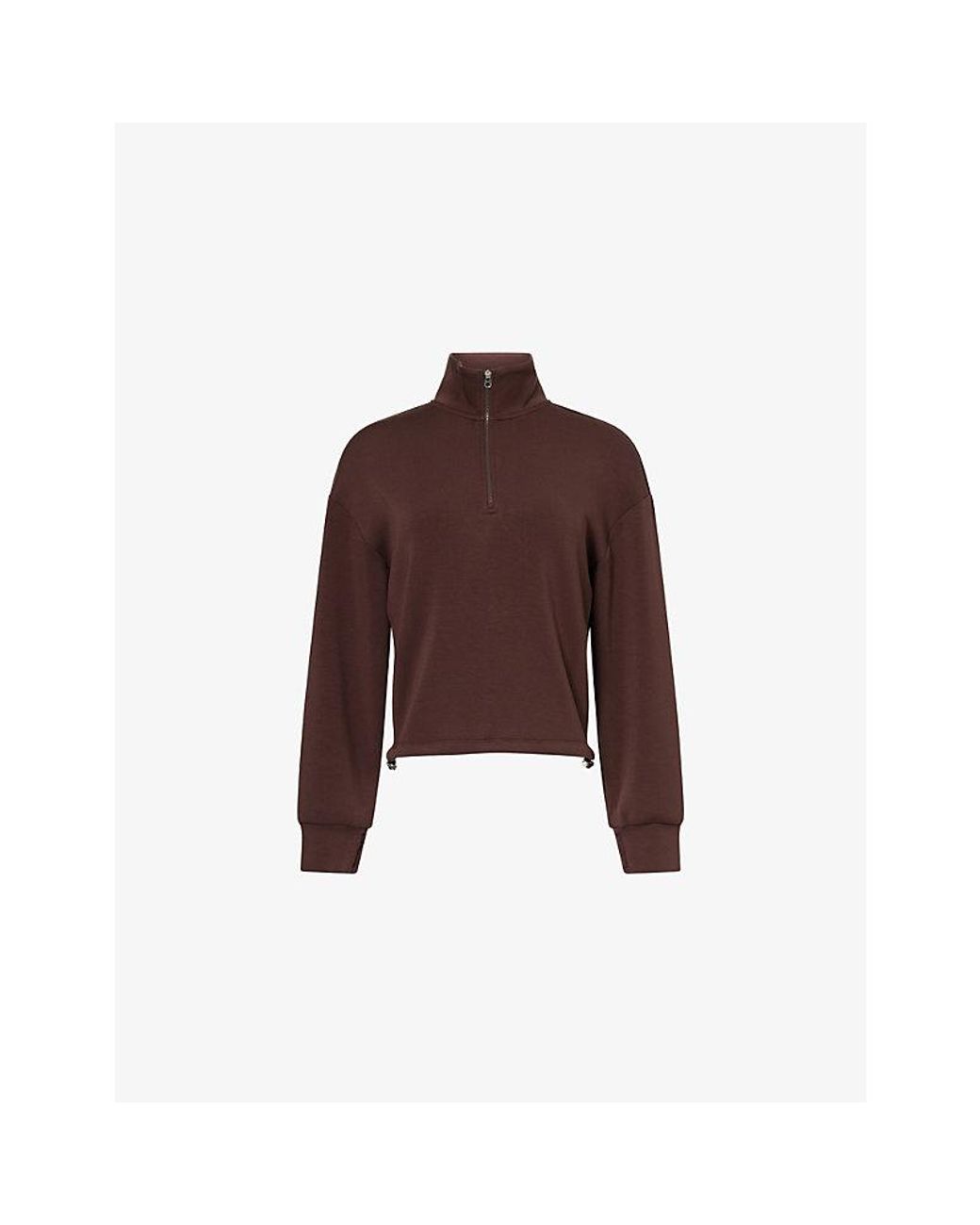 Varley Brown Sian Cropped Modal-Jersey Sweatshirt