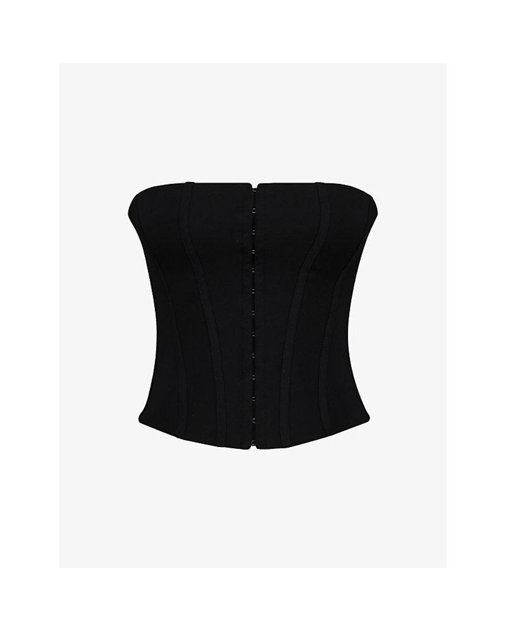 House Of Cb Black The Strapless Stretch-Jersey Corset Top Xs (A-C Cup)
