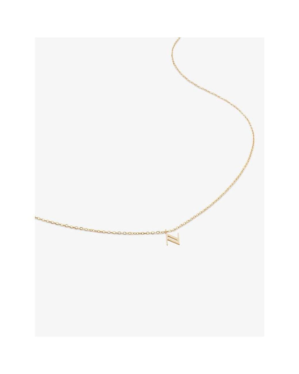 Monica Vinader White Small Letter N 14Ct- Pendant Necklace
