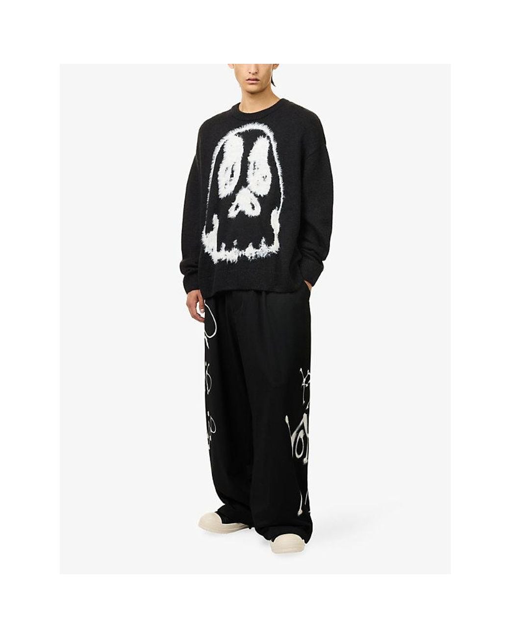 Y-3 Black Textured Knitted Jumper for men