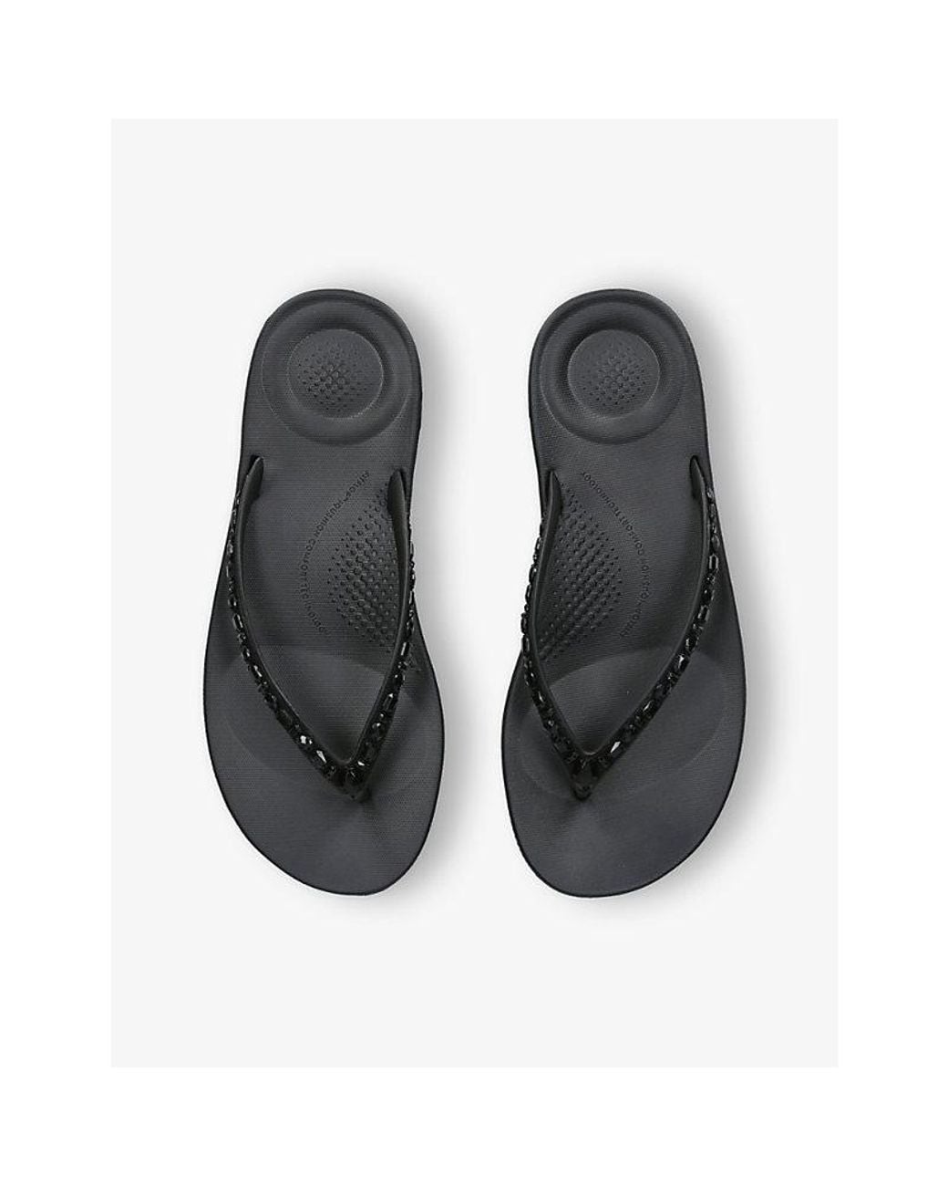 Fitflop Black Iqushion Leather Sandals