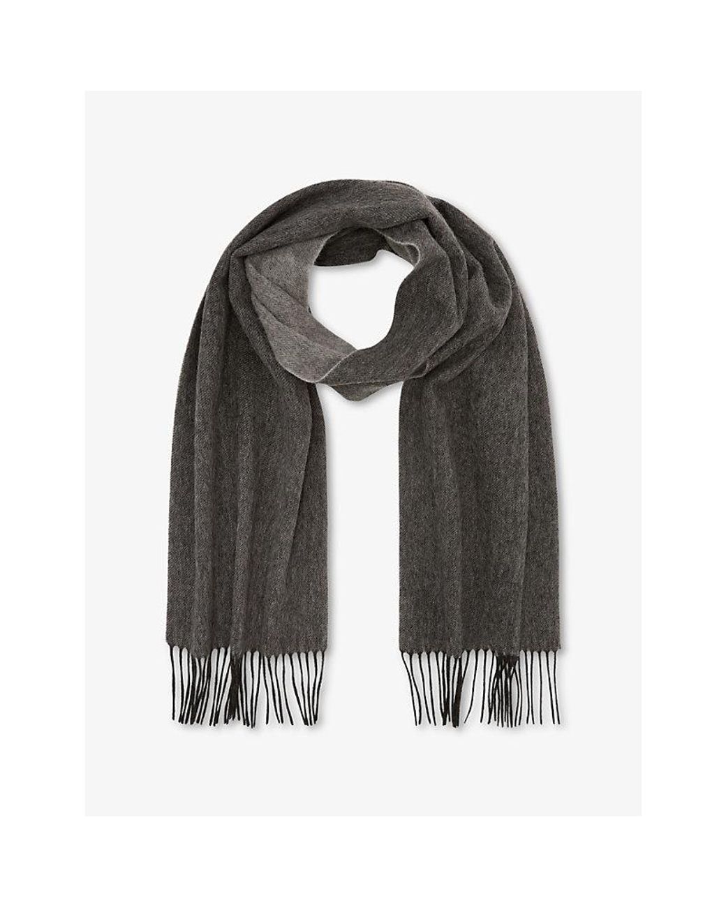 Reiss Black Picton Wool And Cashmere Scarf for men