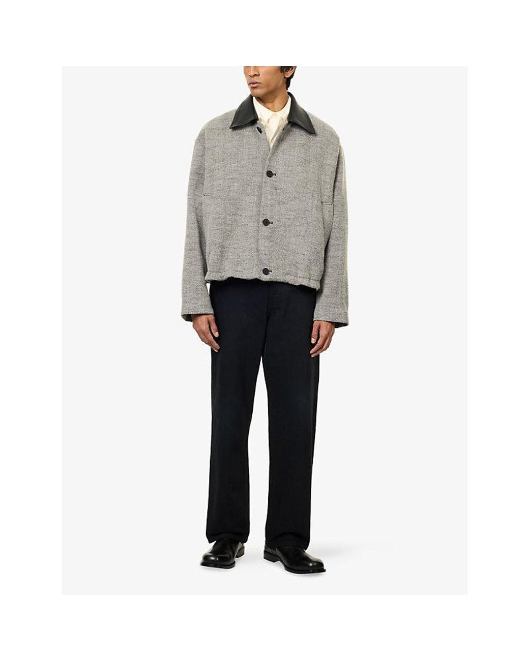 Studio Nicholson Gray Chore Welt-Pocket Wool-Blend Jacket for men