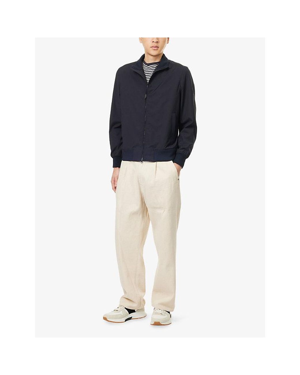 Orlebar Brown Blue Alvaro High-Neck Wool Jacket for men