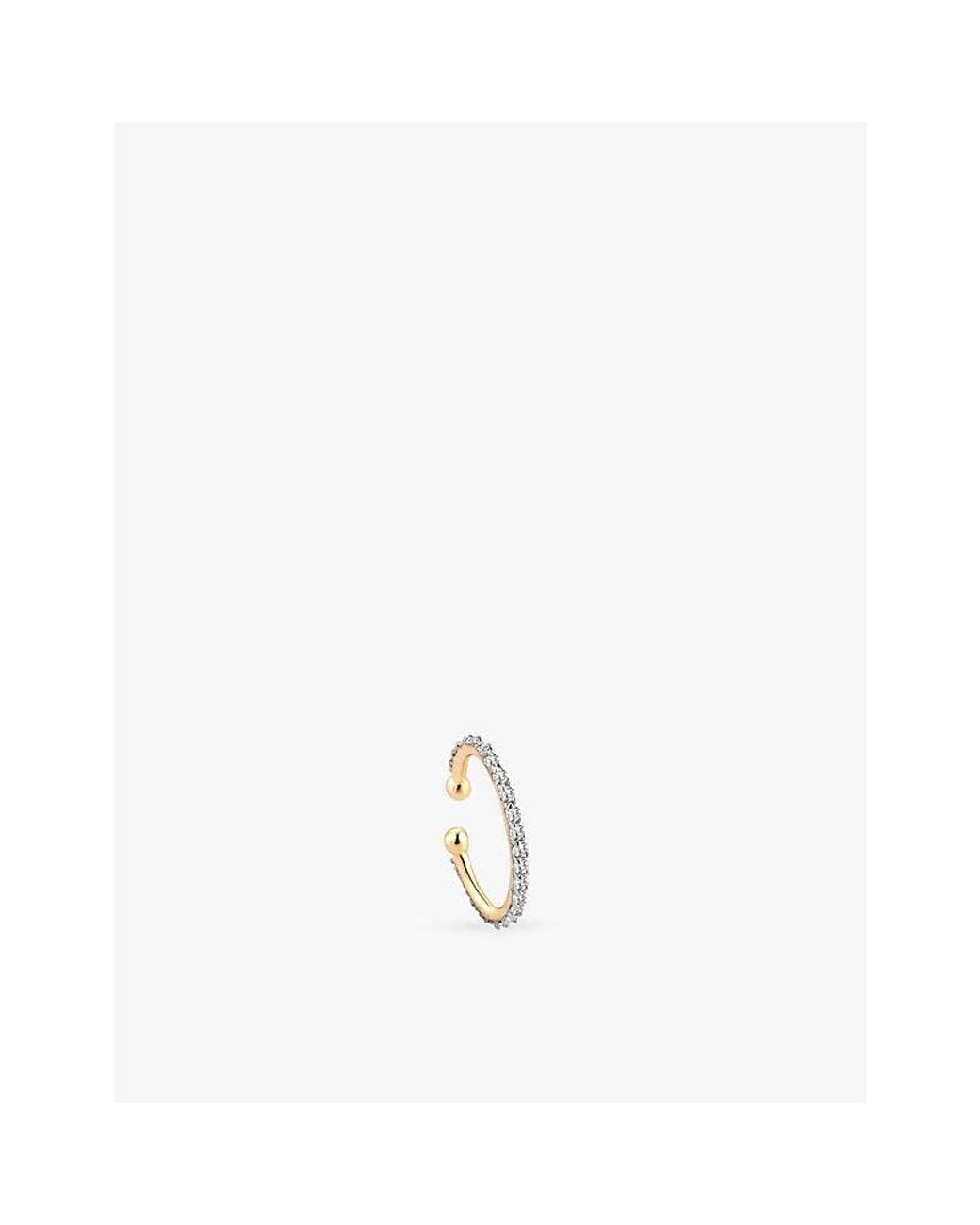 Kismet by Milka White Shimmery Circle 0.12Ct Diamond Cuff