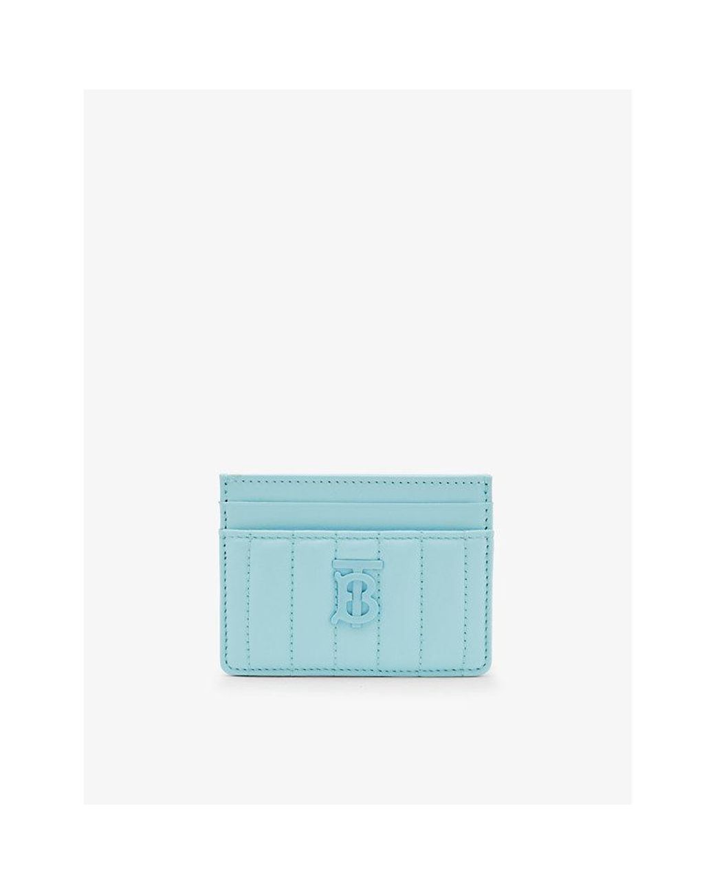 Burberry Lola Brand-moniker Leather Card Holder in Blue