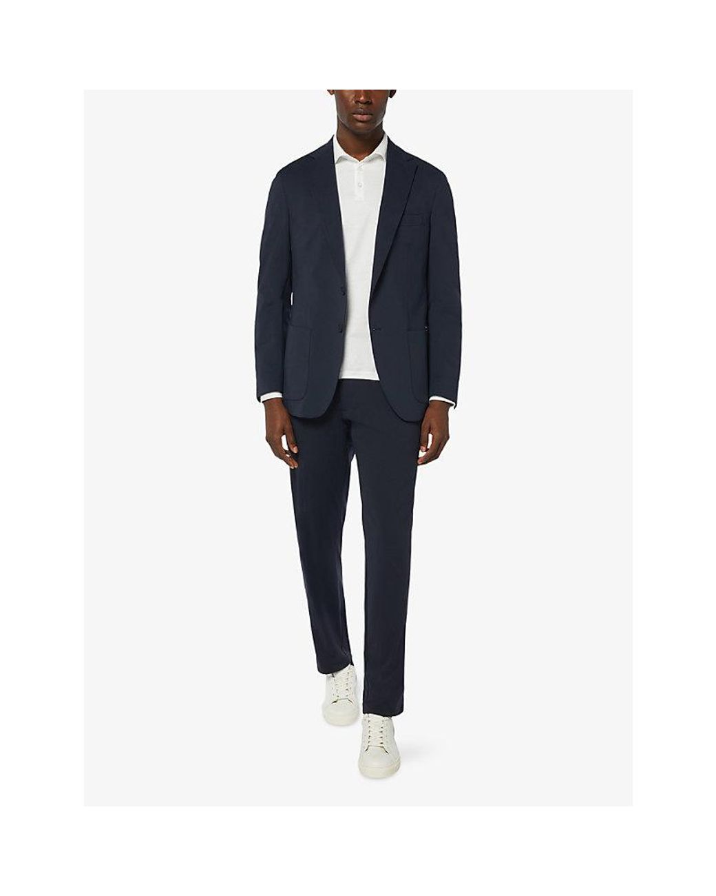 Boggi Blue Regular-Fit Single-Breasted Stretch-Woven Blazer for men