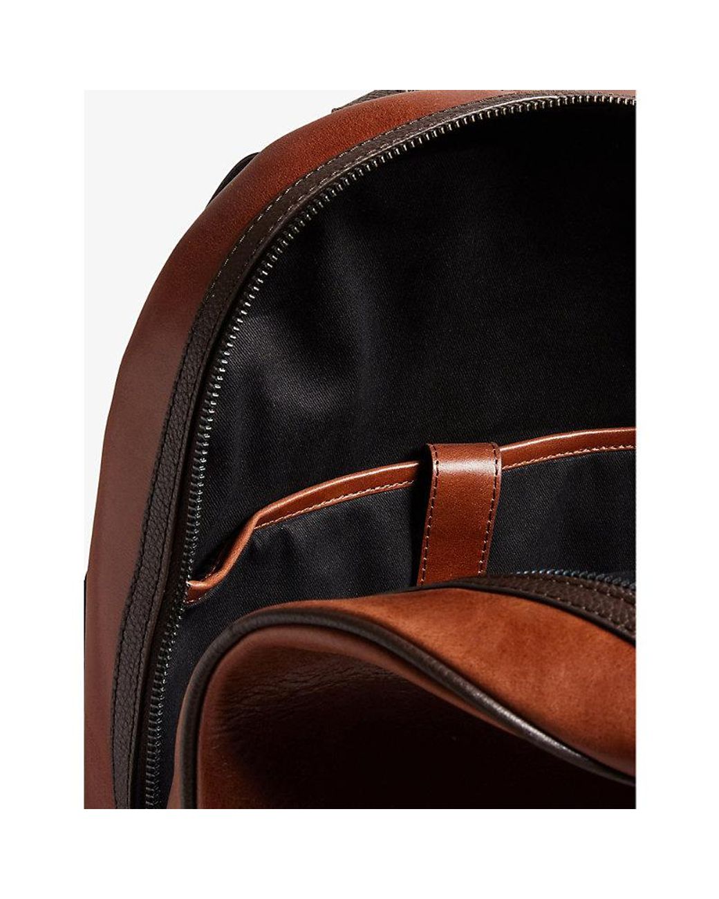 Ted Baker Rayton Logo-embossed Leather Backpack in Brown for  display picture 3