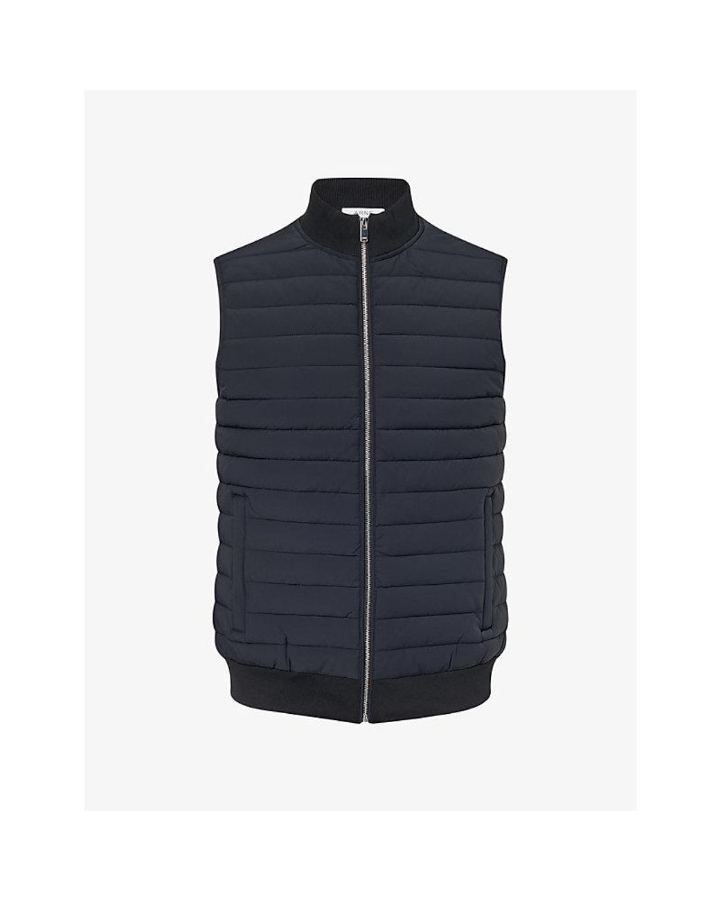 Arne Blue Hybrid Quilted Woven Gilet for men