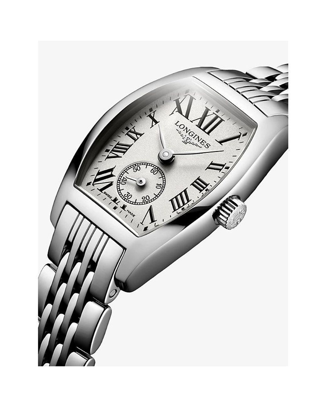 Longines White L2.175.4.71.6 Evidenza Tonneau Stainless-Steel Quartz Watch