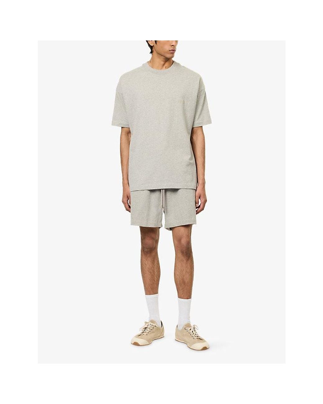 Fear Of God Gray Classic Logo-Print Cotton Shorts for men