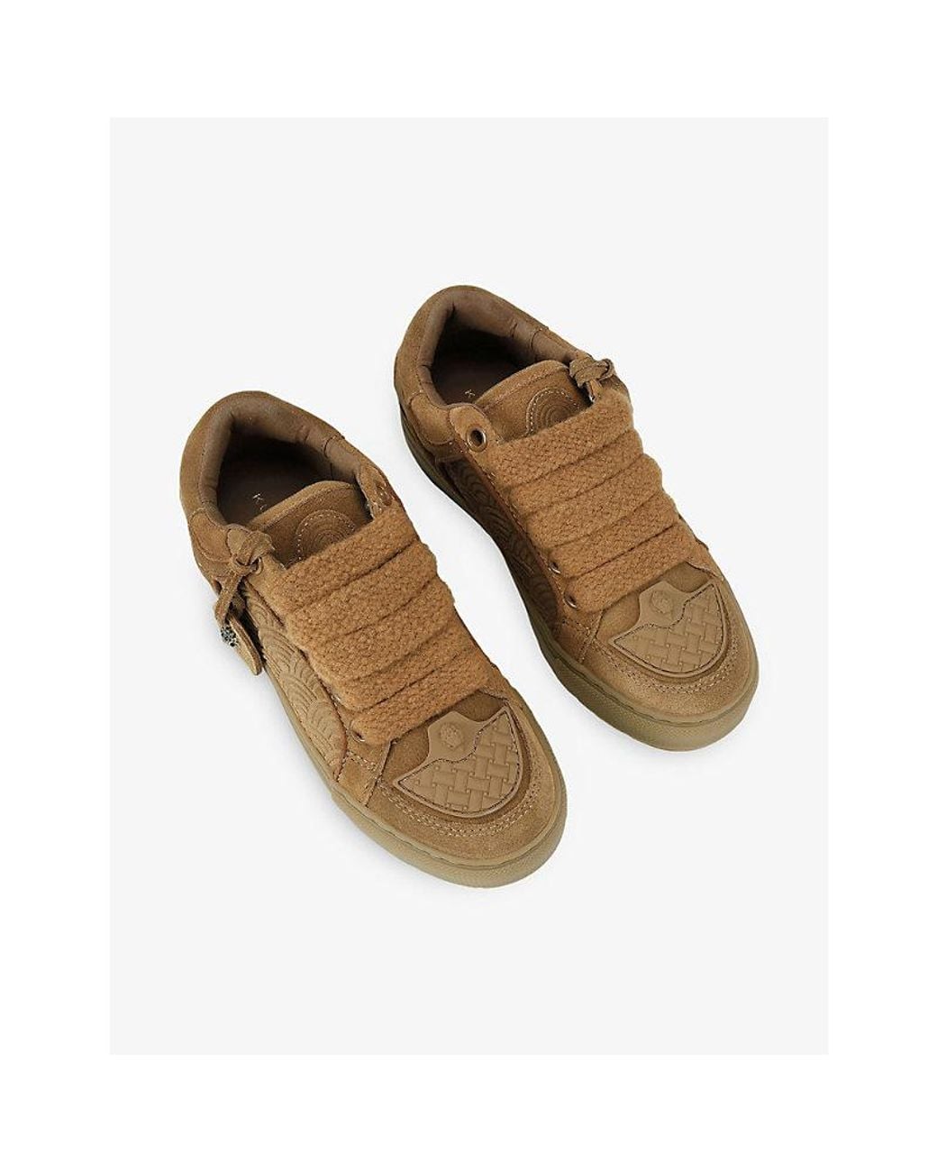 Kurt Geiger Brown Southbank Tag Suede Trainers