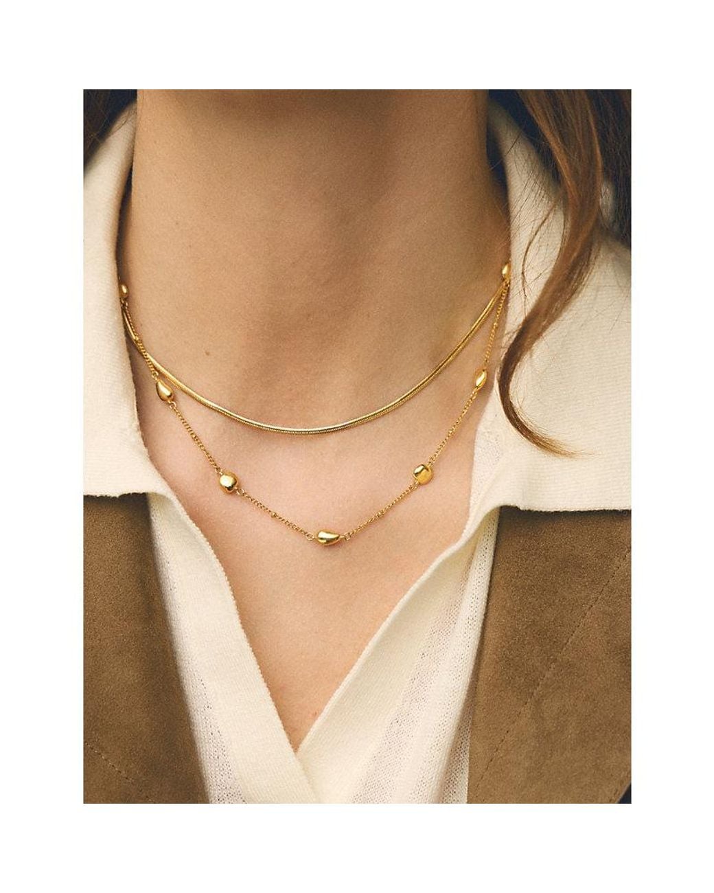 Missoma Metallic Molten Teardrop Multi Charm 18Ct-Plated Stainless-Steel Necklace