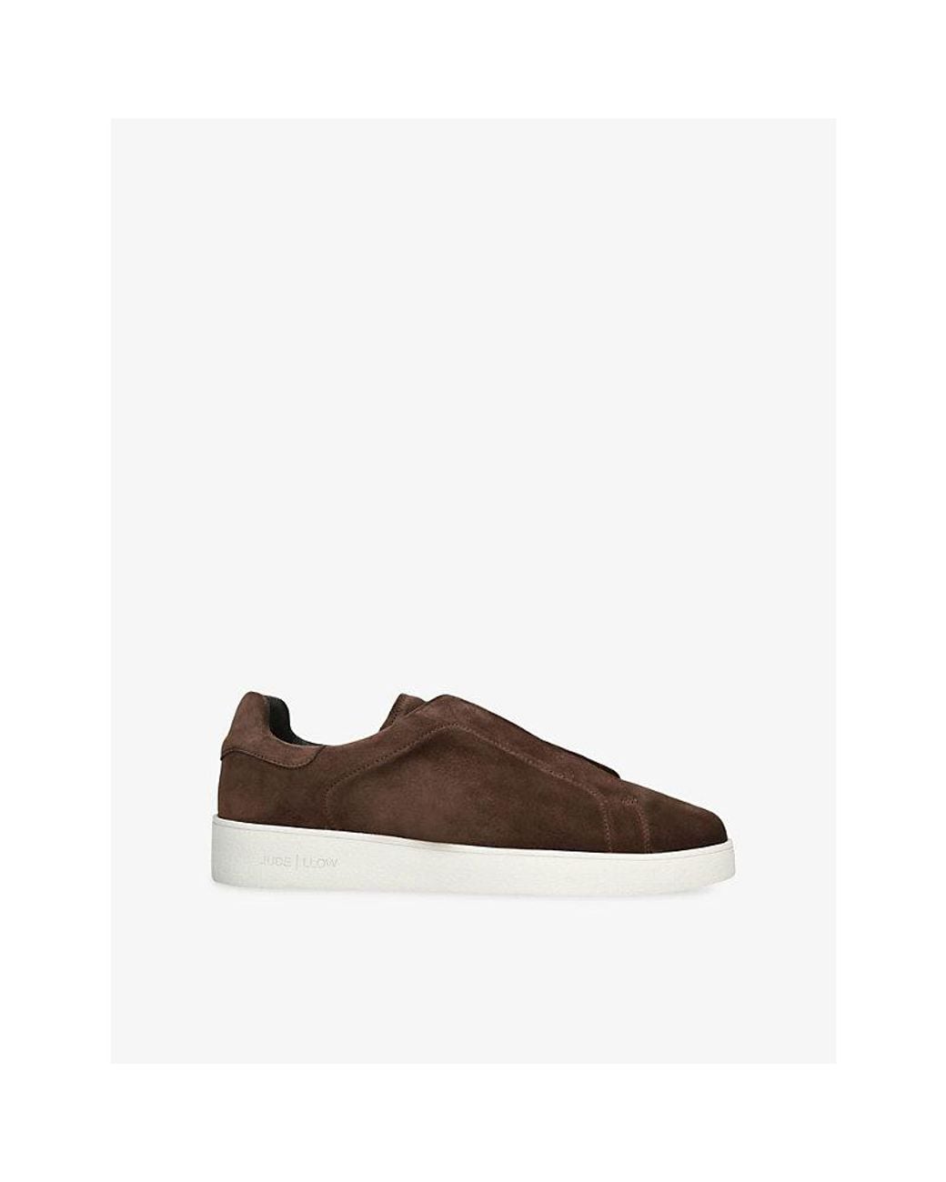 Jude Llow Brown Luca Suede Slip-On Trainers for men