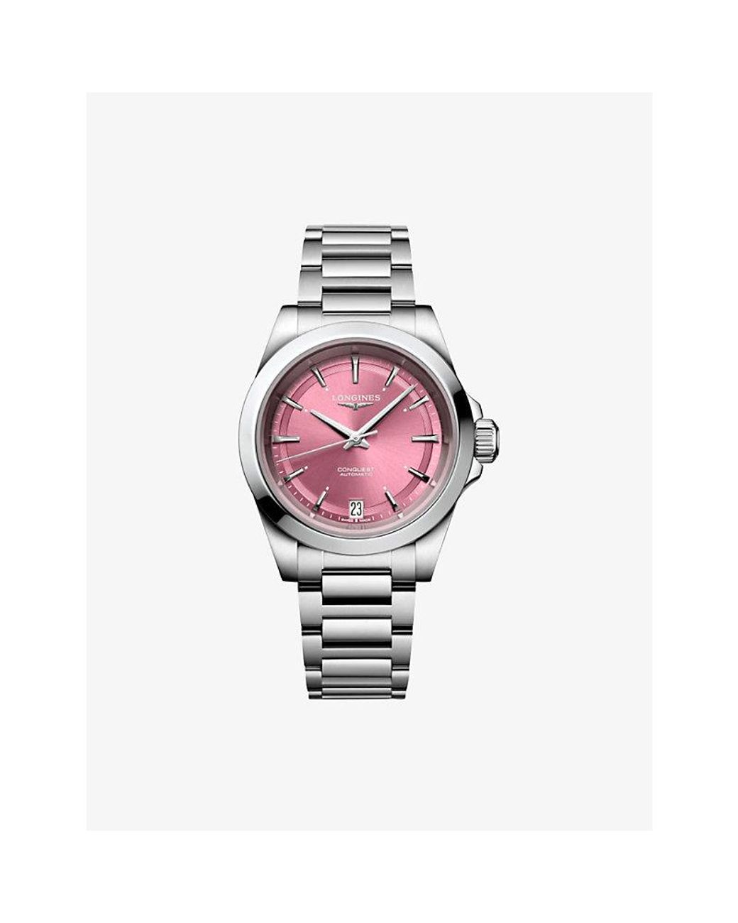 Longines Pink L3.430.4.99.6 Conquest Stainless-Steel Automatic Watch