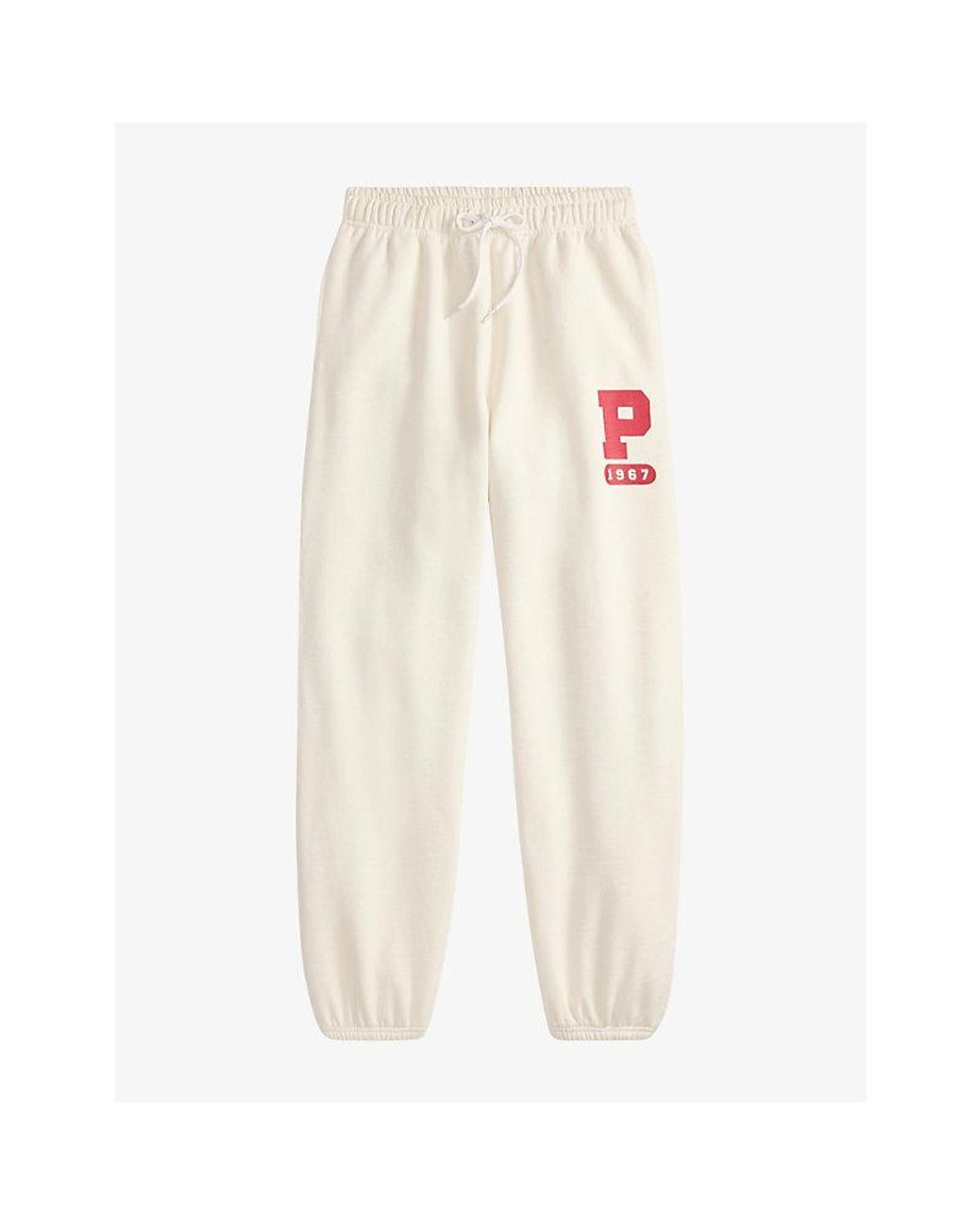 Polo Ralph Lauren White Logo-Print Drawstring-Waist Cotton-Blend Jogging Bottoms