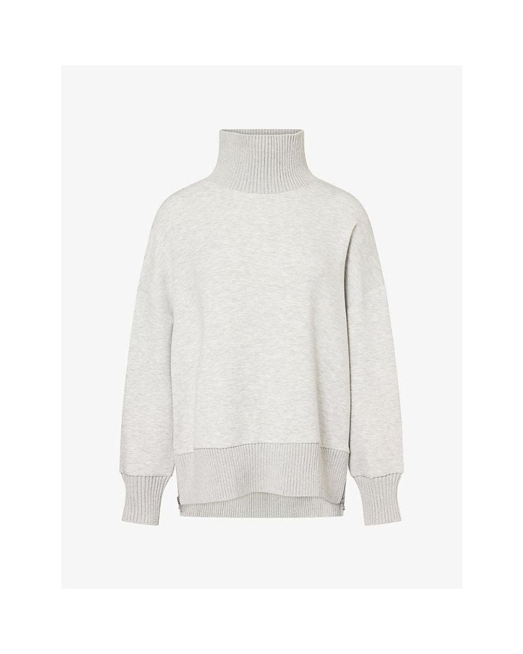 Varley White Barker High-Neck Jersey Sweatshirt
