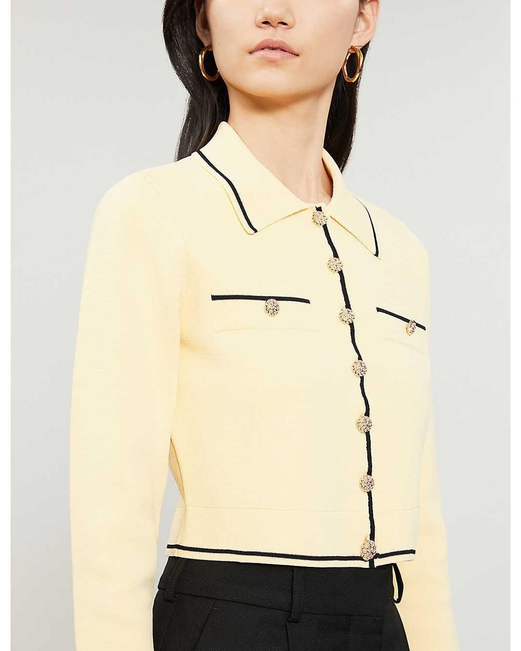 Cropped Stretch-knit Cardigan 